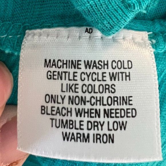 Style & Co Turquioise Dress Heavy Embellishment on Bodice 100% Cotton Medium - Picture 7 of 8